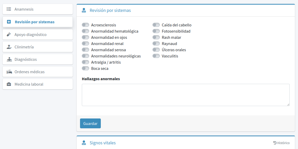 Revisión por sistemas